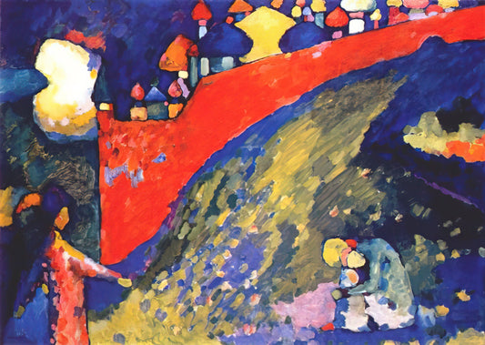 Kandinsky Portraits: The Abstract Pioneer's Figurative Journey - RED WALL DESTINY 1909 by Wassily Kandinsky