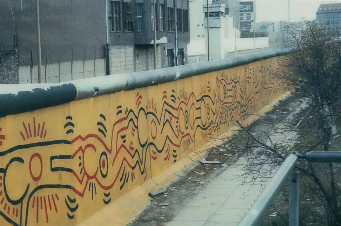 Keith Haring Black and White Print: The Power of Monochrome in Pop Art Activism - BERLIN MURAL 1986 by Keith Haring