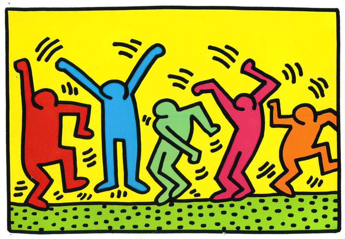 Keith Haring Canvas: The Vibrant Legacy of a Pop Art Pioneer - UNTITLED DANCE 1987 by Keith Haring