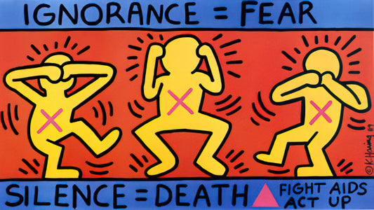 Keith Haring Dog Poster: A Vibrant Symbol of Art, Activism, and Pop Culture - IGNORANCE FEAR 1989 by Keith Haring