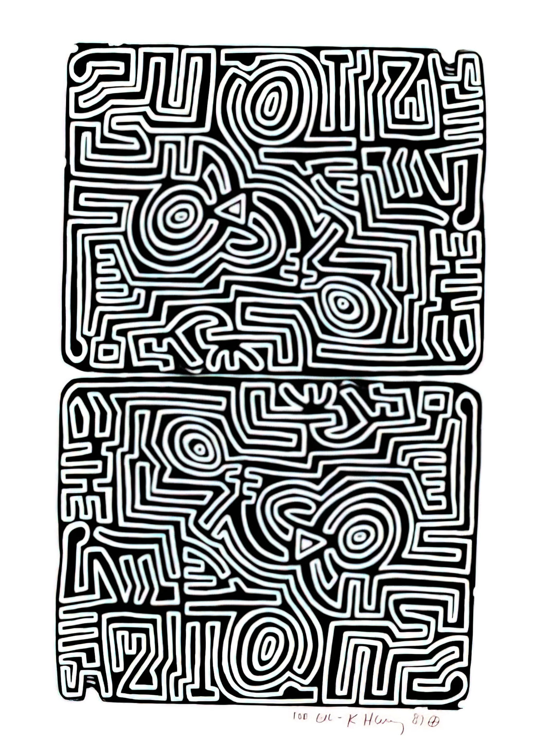 Keith Haring Montreux 1983 Poster: The Story Behind the Iconic Festival Art - LABYRINTH 1989 by Keith Haring