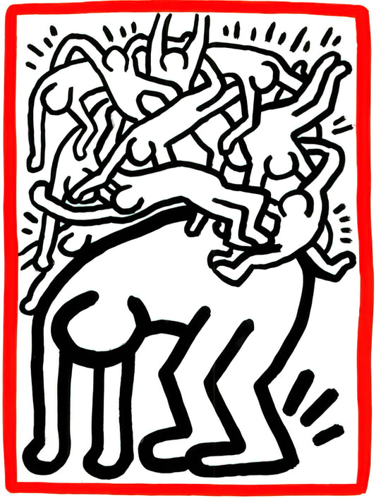 Keith Haring Vintage Posters: A Collector's Guide to Iconic Pop Art Prints - FIGHT AIDS WORLDWIDE 1990 by Keith Haring
