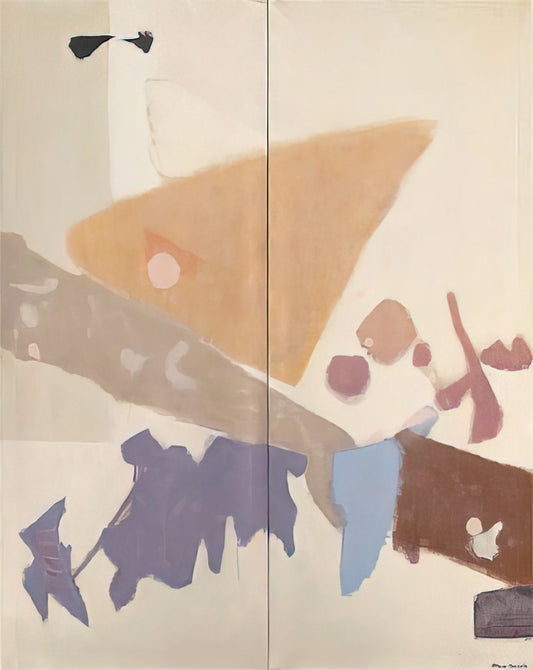 Kenzo Okada Acrylic Print: A Modernist Masterpiece in Contemporary Display - Screen I diptych - 1955 by Kenzo Okada