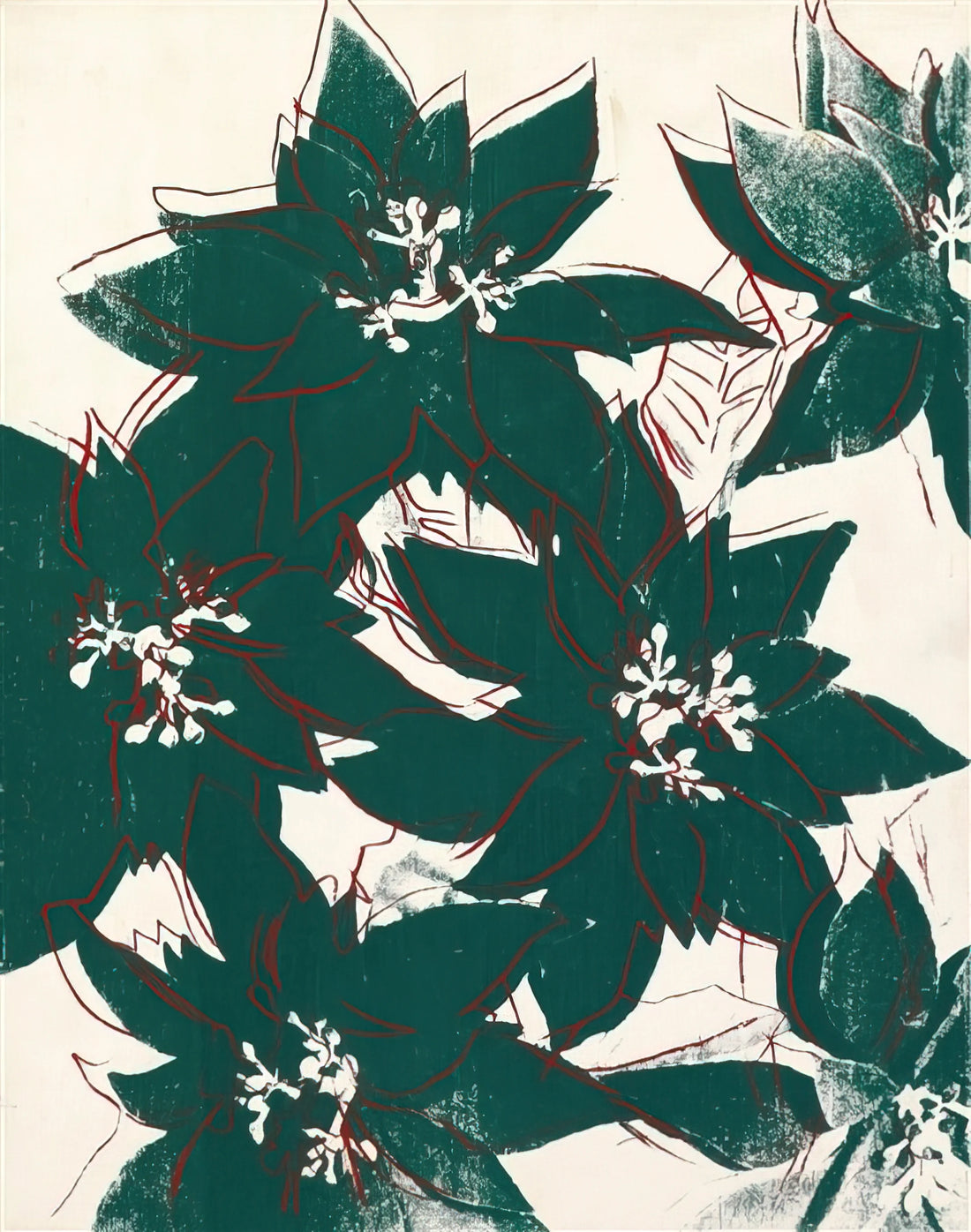 Kiss by Andy Warhol: The Iconic Screenprint That Redefined Pop Art - Poinsetta by Andy Warhol