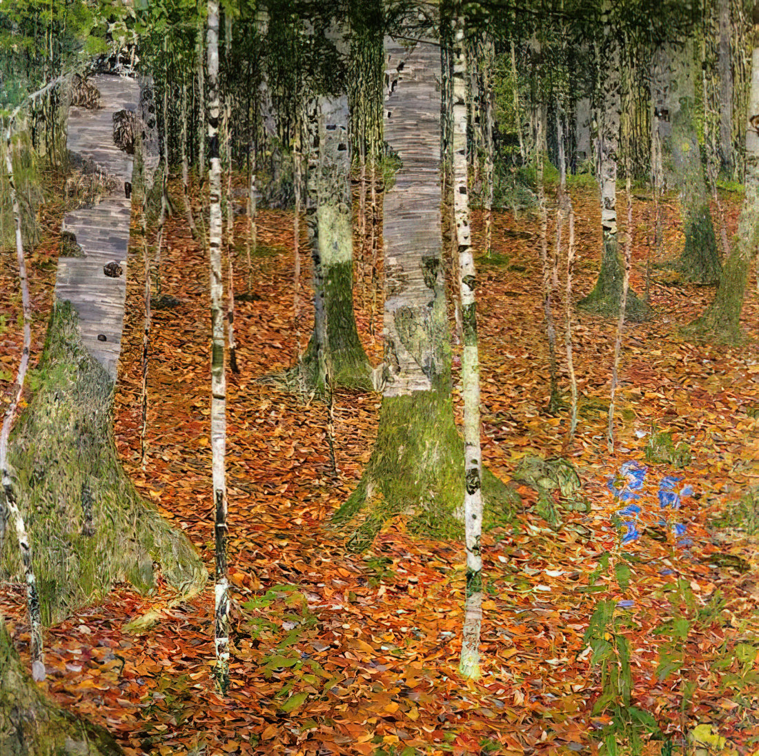 Klimt Lake: The Artist's Serene Water Landscapes and Their Enduring Legacy - FARMHOUSE WITH BIRCH TREES 1903 by Gustav Klimt