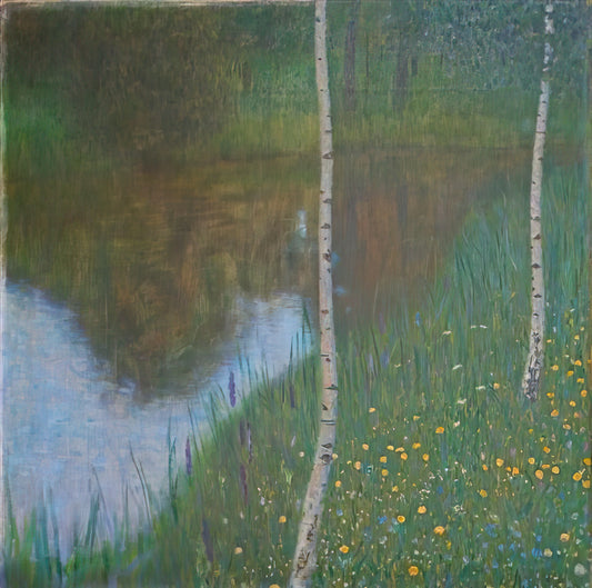 Klimt Prints: A Collector's Guide to Gustav Klimt's Iconic Art in Reproduction - LAKESIDE WITH BIRCH TREES 1901 by Gustav Klimt