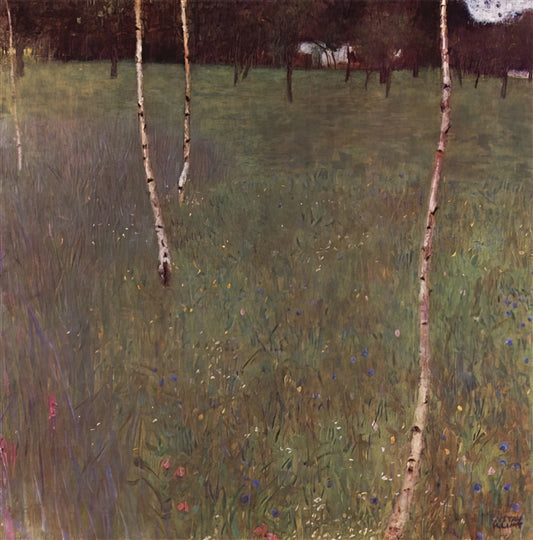 Klimt Replica: Understanding Museum-Quality Art Prints of Gustav Klimt's Masterpieces - FARMHOUSES WITH BIRCH TREES by Gustav Klimt