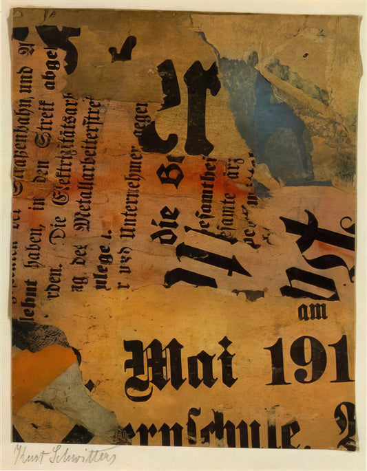 Kurt Schwitters Brushed Aluminum Print: A Modernist Masterpiece Reimagined - MAI 191 1919 by Kurt Schwitters