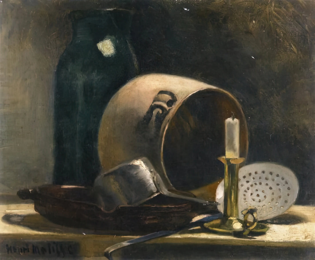 La Gerbe Print: Henri Matisse's Final Masterpiece of Cut-Out Art - STILL LIFE WITH EARTHEN POT 1892 by Henri Matisse