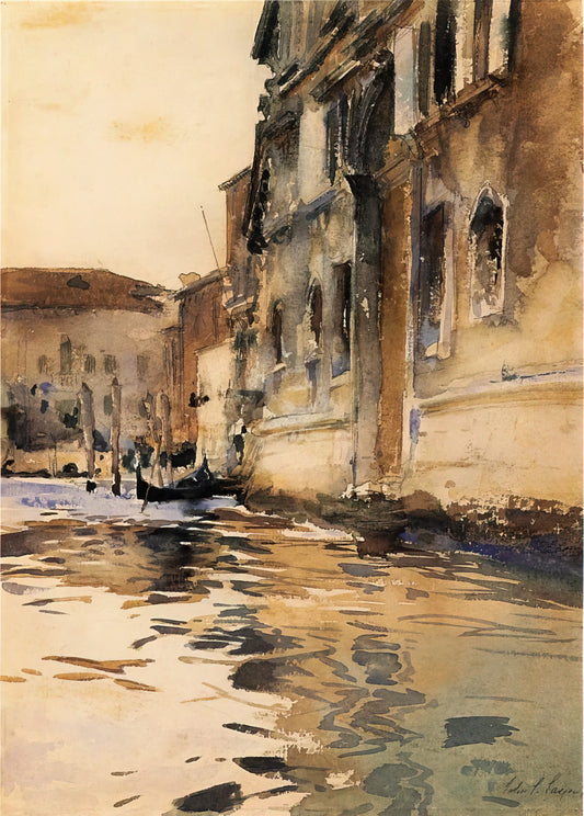 Lady Helen Vincent: John Singer Sargent's Portrait of Gilded Age Elegance - Venetian Canal, Palazzo Corner by John Singer Sargent