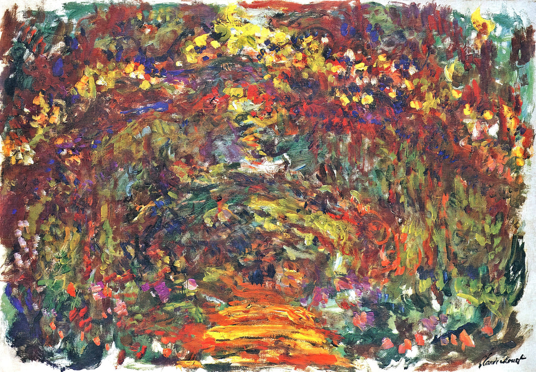 Large Monet Canvas Prints: Bringing Impressionist Masterpieces to Your Space - Path under the Rose Trellises, Giverny by claude monet