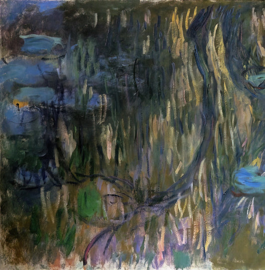 Lego Monet: When Classic Impressionism Meets Modern Building Blocks - Water Lilies, Reflections of Weeping Willows left half by claude monet