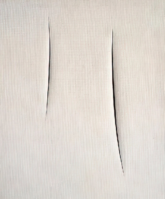 Lucio Fontana, Antony Gormley, and the Negozio Olivetti: A Dialogue of Space, Form, and Human Presence - Concept Spatiale - 1959 by Lucio Fontana