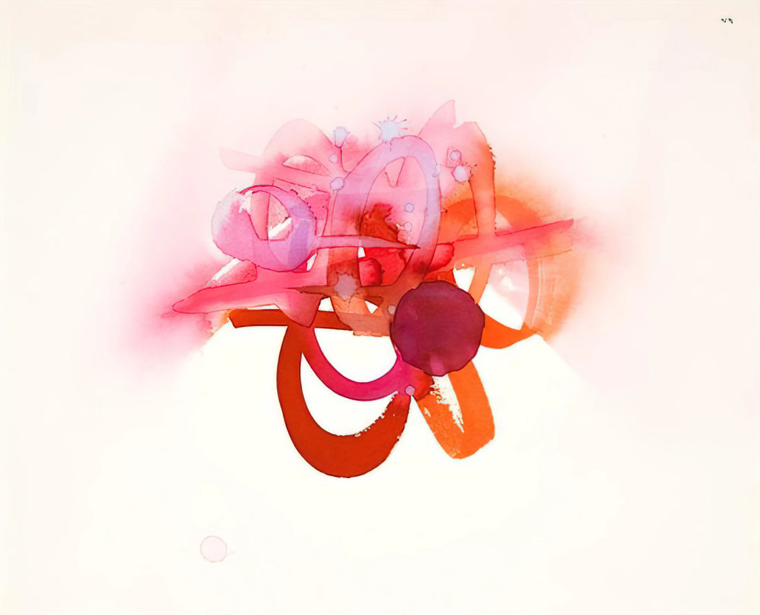 Luis Feito López: The Abstract Visionary of Spanish Art - UNTITLED RED ORANGE AND PINK by Luis Feito