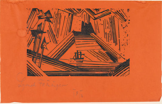 Lyonel Feininger Prints for Sale: A Collector's Guide to Bauhaus Masterworks - VOLCANO VULKAN 1919 by Lyonel Feininger