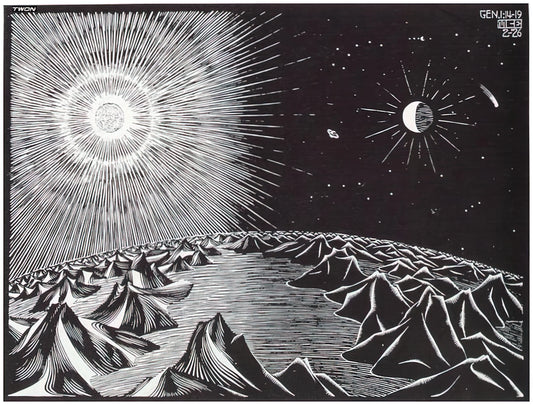 M.C. Escher Original: The Mind-Bending Genius Behind the Prints - THE 4TH DAY OF THE CREATION by MC Escher