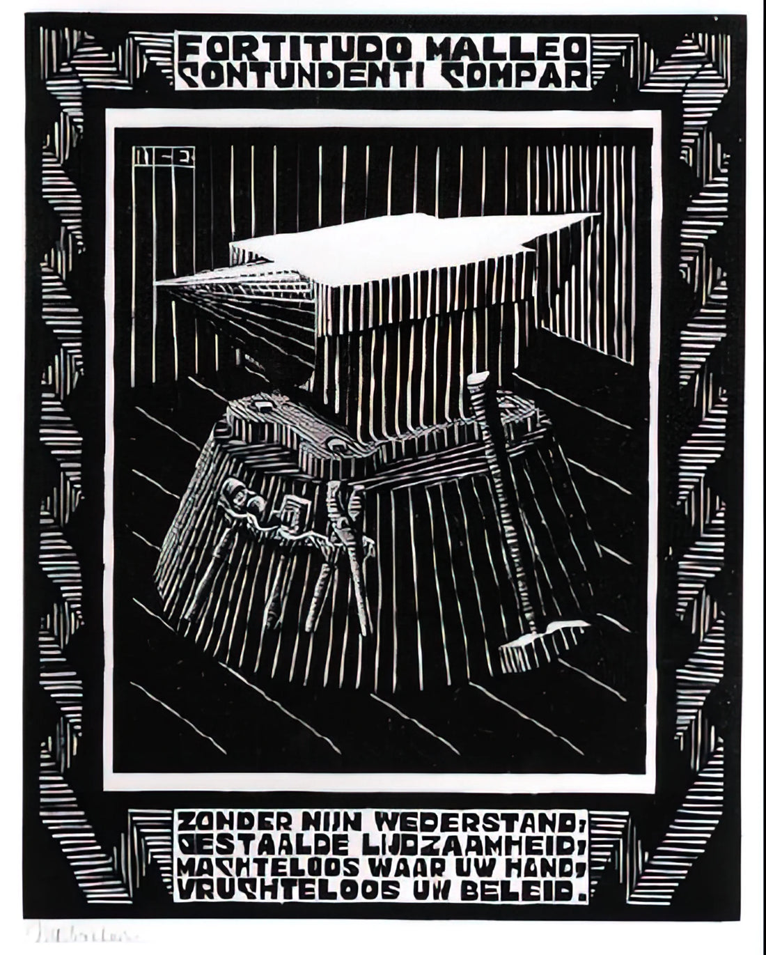 MC Contemporary: How Maurits Cornelis Escher's Legacy Shapes Modern Art and Design - EMBLEMATA ANVIL by MC Escher