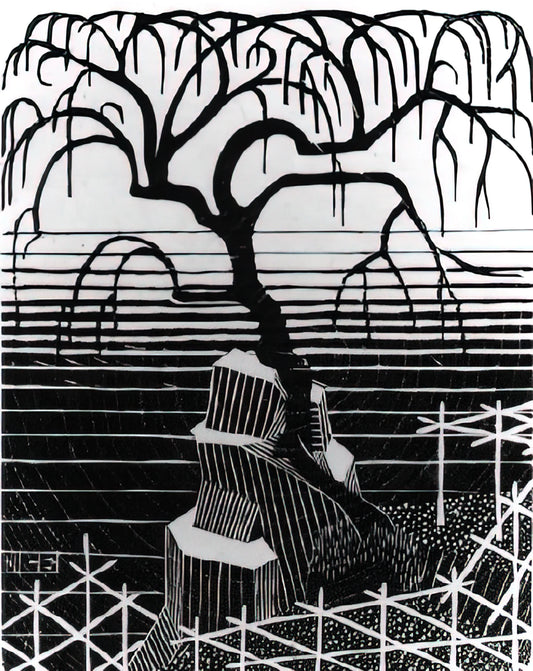 MC Escher Journey into Infinity: Exploring the Mind-Bending World of Mathematical Art - TREE 1926 by MC Escher