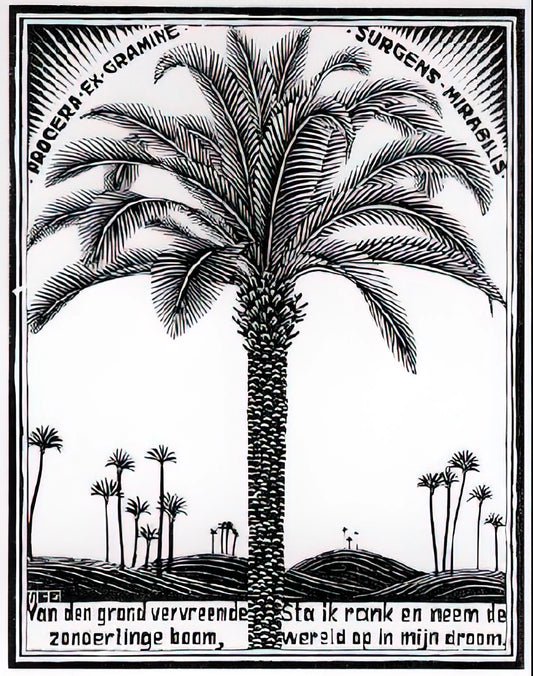 MC Escher Metamorphosis Poster: The Ultimate Guide to Escher's Transformative Masterpiece - PALM TREE 1 by MC Escher