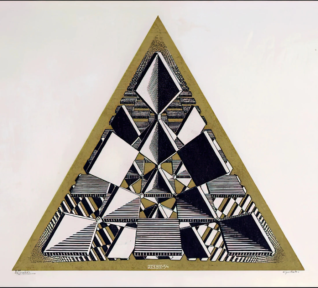 MC Escher at the Chrysler Museum: A Journey Through Mathematical Art and Optical Illusions - THREE INTERSECTING PLANES COLOUR by MC Escher