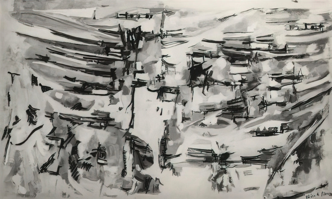 Maria Helena Vieira da Silva Paintings: Exploring the Labyrinthine Vision of a Modern Master - Composition - 1955 by Maria Helena Vieira da Silva