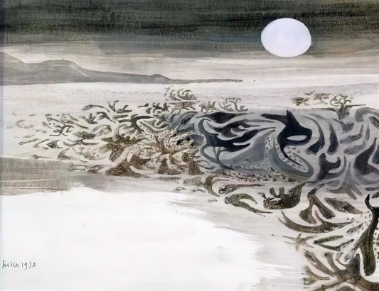 Mary Fedden Art Prints: A Guide to the British Painter's Joyful Modernism - Coastal landscape - 1973 by Mary Fedden