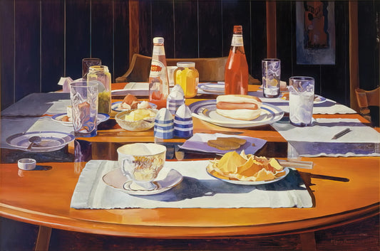 Mary Pratt: The Luminous Realism of Canadian Domestic Life in Paintings - Supper Table - 1969 by Mary Pratt