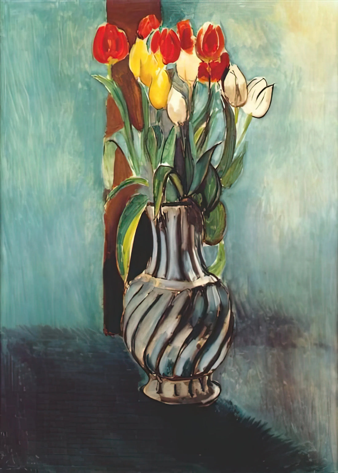 Matisse Arabesque: The Master's Dance of Line and Color in Modern Art - ME MYSELF STENDHAL VASE OF TULIPS 1914 by Henri Matisse