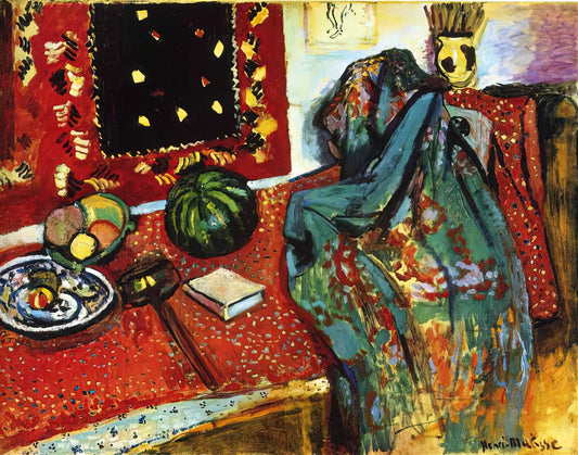 Matisse Cutout Pink Orange Poster: The Vibrant Legacy of a Modern Master - STILL LIFE WITH A RED RUG 1906 by Henri Matisse