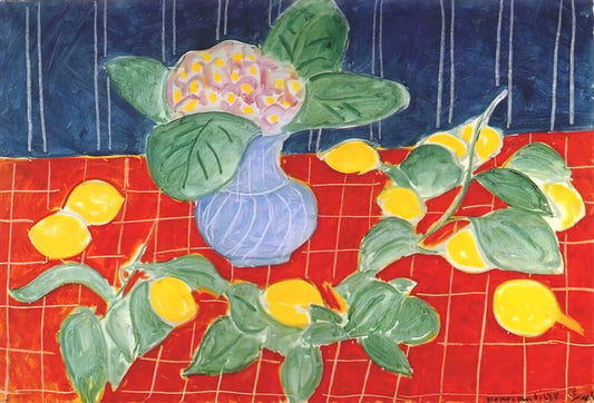 Matisse Le Platane Framed Print: A Curator's Guide to the Masterpiece - LEMONS AND SAXIFRAGES 1943 by Henri Matisse
