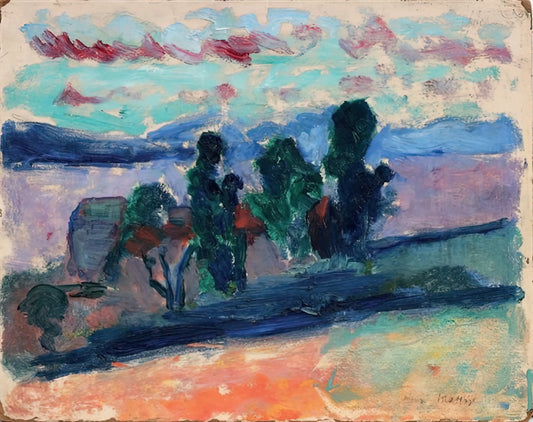 Matisse Swimming Pool Print: The Master's Final Cut-Out Masterpiece - PAYSAGE DE SAINT TROPEZ AU CREPUSCULE 1904 by Henri Matisse