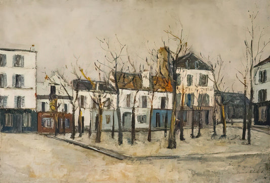Maurice Utrillo Paintings: The Poetic Streets of Montmartre and the White Period - LA PLACE DU TERTRE 1910 by Maurice Utrillo