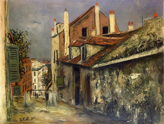 Maurice Utrillo Prints: Collecting the Soul of Montmartre - THE HOUSE OF MIMI PINSON IN MONTMARTRE by Maurice Utrillo
