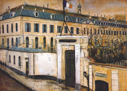 Maurice Utrillo Prints: Understanding Their Value, Rarity, and Collectibility - MILITARY HOSPITAL by Maurice Utrillo