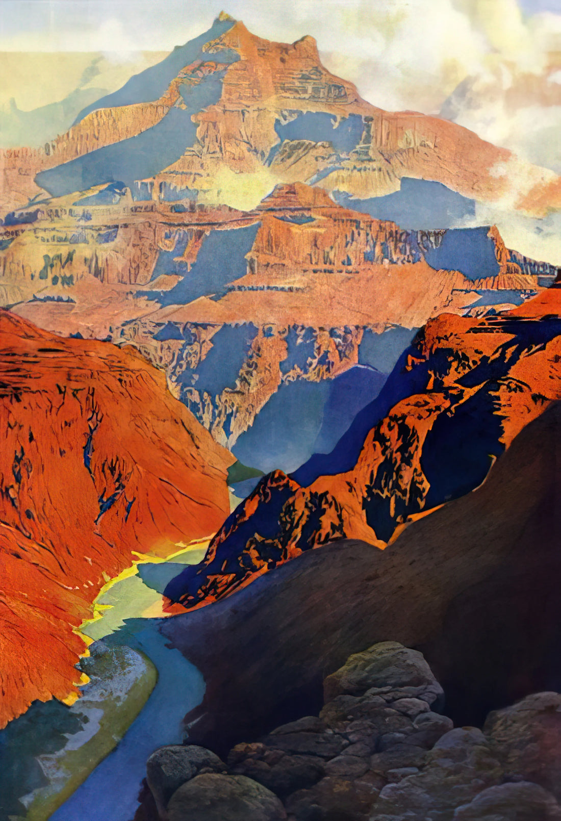 Maxfield Parrish Vintage: The Enduring Allure of an American Master's Golden Age - Grand Canyon by Maxfield Parrish
