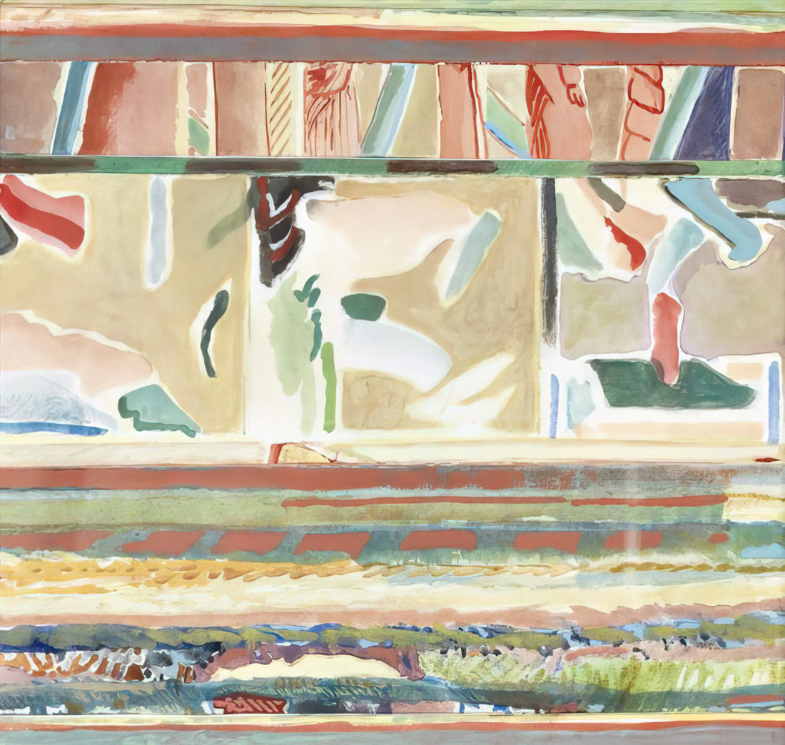 Menez Print: Exploring the Lyrical Abstraction of a Portuguese Master - Paisagem II, Portalegre tapestry card - Lyrical Abstraction by Menez