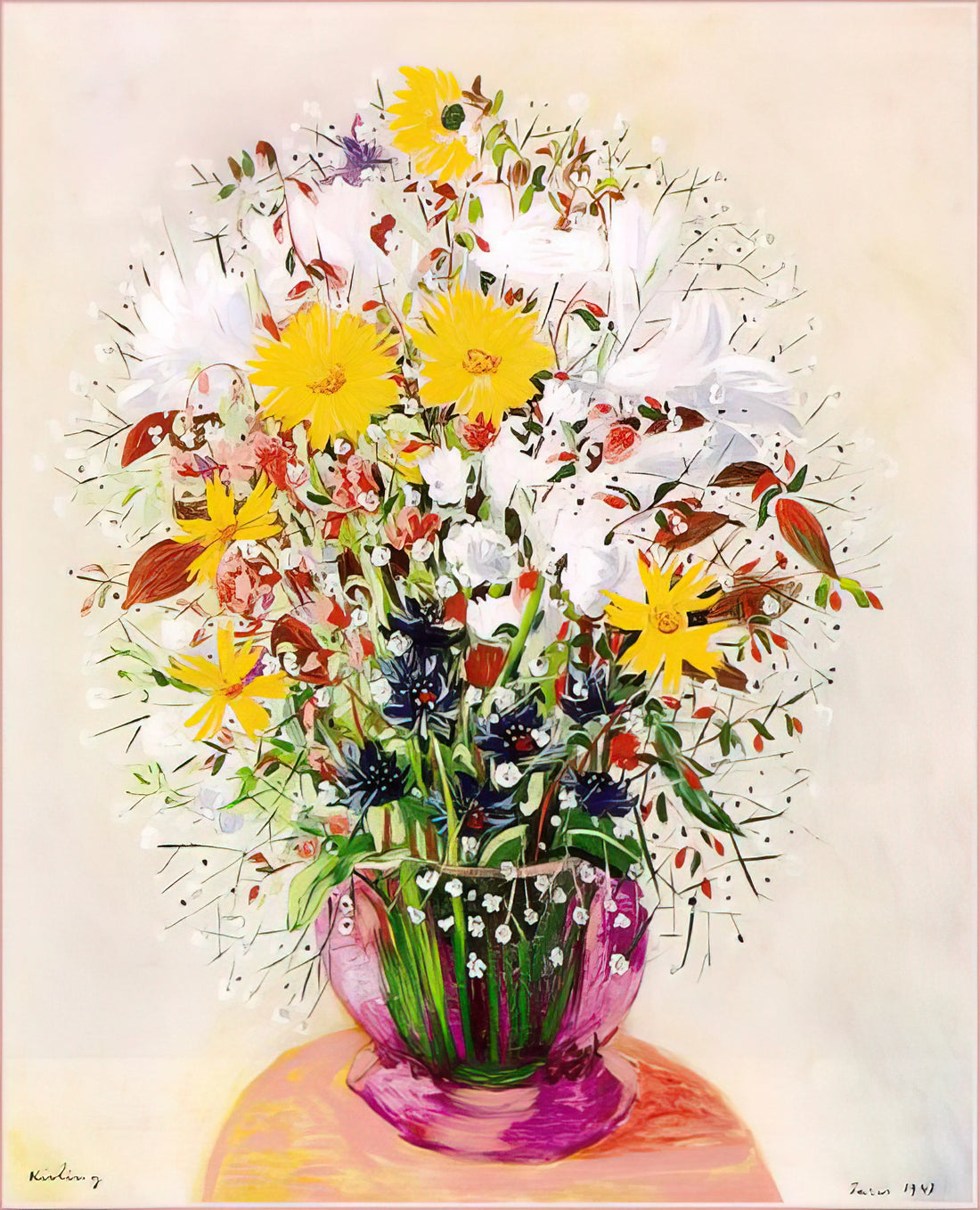Moïse Kisling: The Parisian Modernist Who Captured the Soul of Montparnasse - BOUQUET OF FLOWERS by Moise Kisling