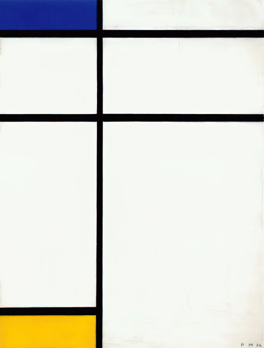 Mondrian Drawings: The Hidden Foundation of Geometric Abstraction - Composition III with Blue, Yellow and White by Piet Mondrian