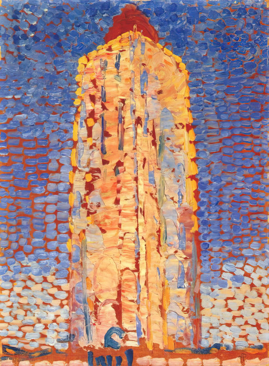 Mondrian Exhibition Poster: From Gallery Walls to Your Home with Piet Mondrian's Iconic Art - Lighthouse in Westkapelle by Piet Mondrian