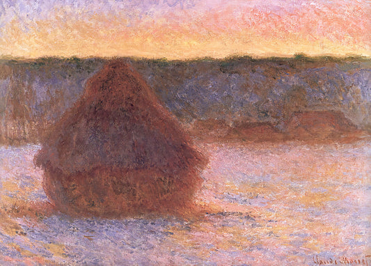 Monet Canvas Prints for Sale: A Collector's Guide to Impressionist Masterpieces - Haystacks at Sunset, Frosty Weather by claude monet