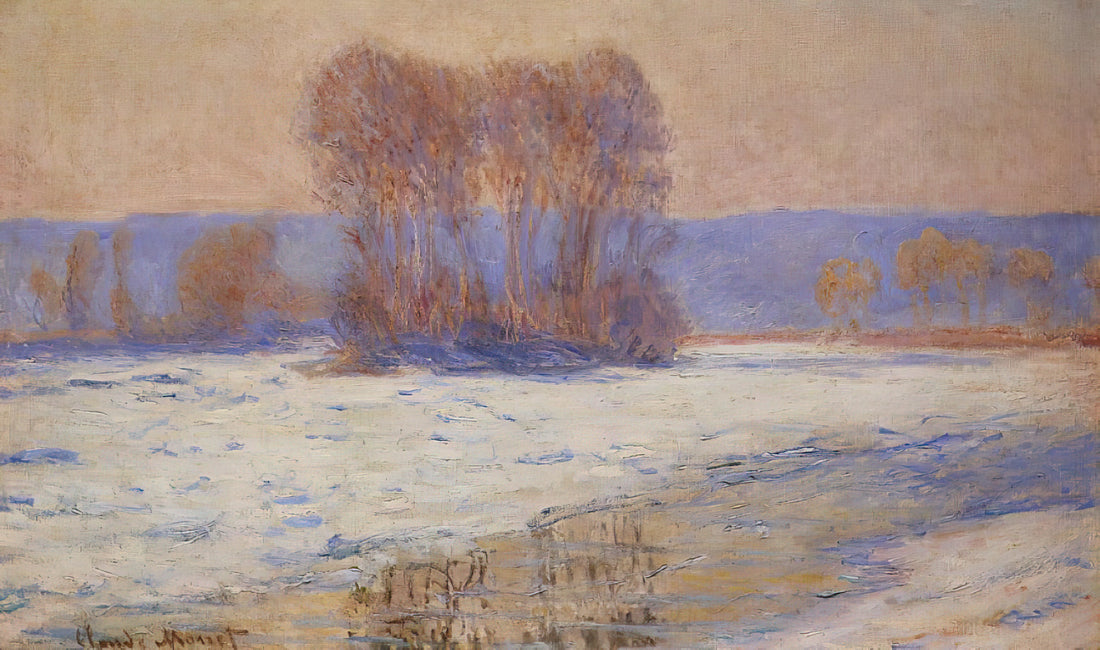 Monet Framed Art: A Curator's Guide to Displaying Impressionist Masterpieces - The Seine at Bennecourt, Winter by claude monet