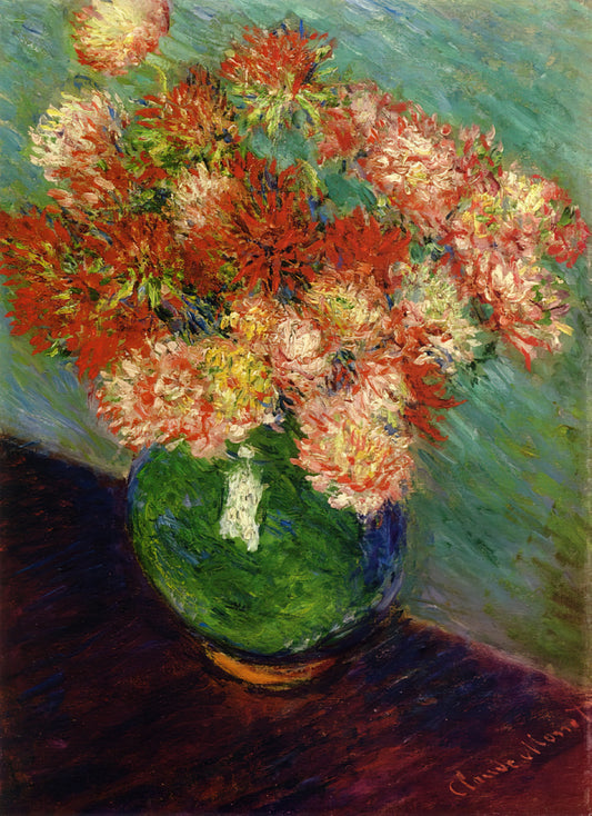Monet Landscape Prints: A Curator's Guide to Impressionist Masterpieces - Vase of Chrysanthemums by claude monet