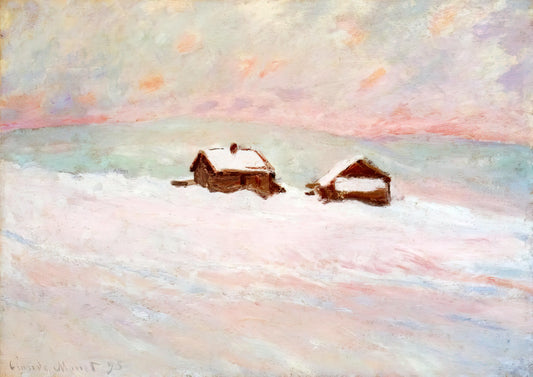 Monet Portrait of Camille: A Masterpiece of Intimacy and Impressionist Innovation - Houses in the Snow, Norway by claude monet
