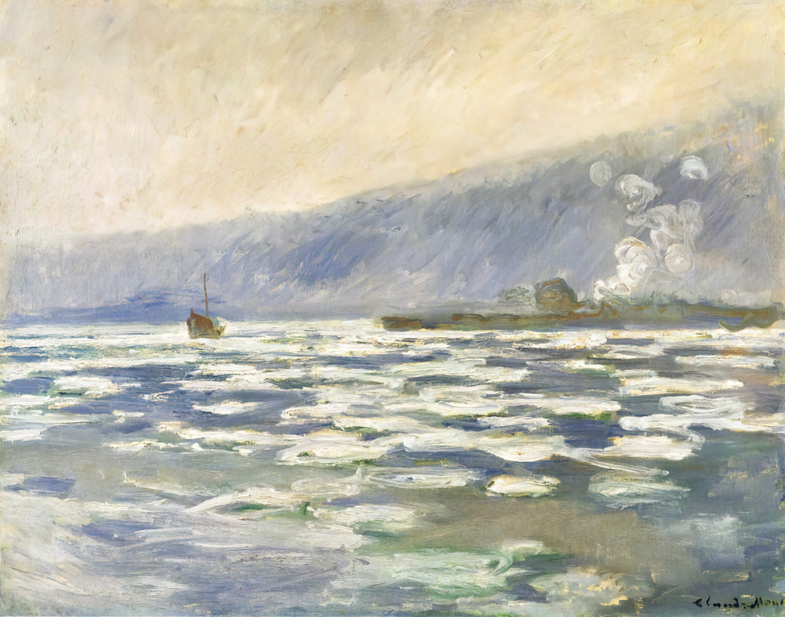 Monet Poster Prints: The Definitive Guide to Impressionist Art for Your Home - Ice, Lock Port Villez by claude monet