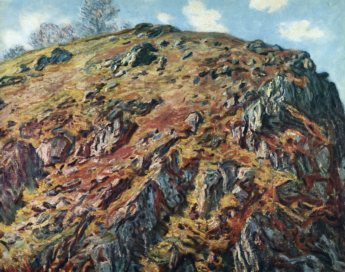 Monet Snowy Landscapes: Capturing Winter's Fleeting Beauty - Study of Rocks by claude monet