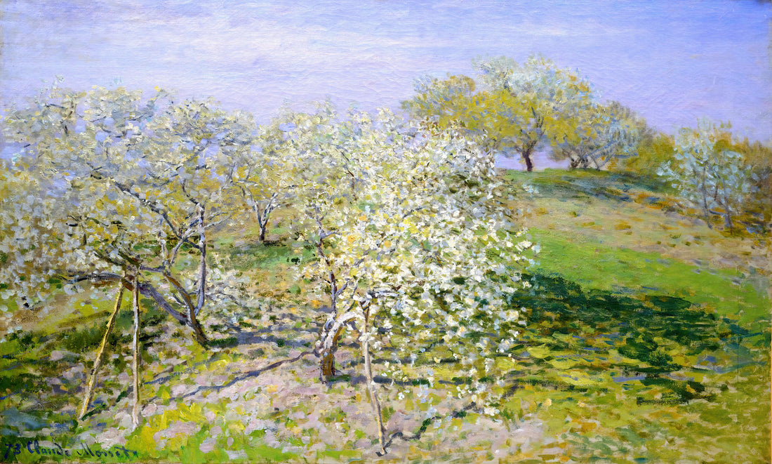 Monet Sunflowers Poster: A Guide to Impressionist Floral Art and Decor - Apple Trees in Bloom by claude monet