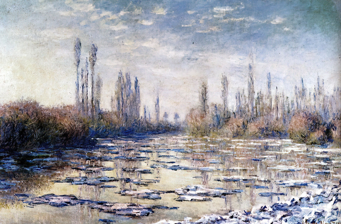 Monet at the Nelson-Atkins: A Masterpiece Collection and Its Lasting Legacy - Floating Ice Near Vetheuil by claude monet
