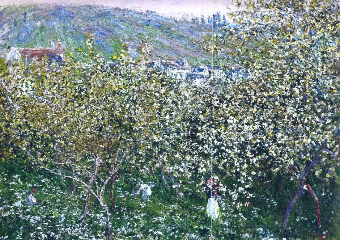 Monet in the Louvre: A Journey Through the Master's Legacy and Museum-Quality Prints - Vetheuil, Flowering Plum Trees by claude monet