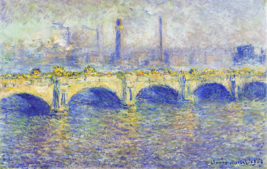 Monet's Gare Saint-Lazare: Capturing the Industrial Sublime in Impressionist Art - Waterloo Bridge, Effect of the Sun by claude monet