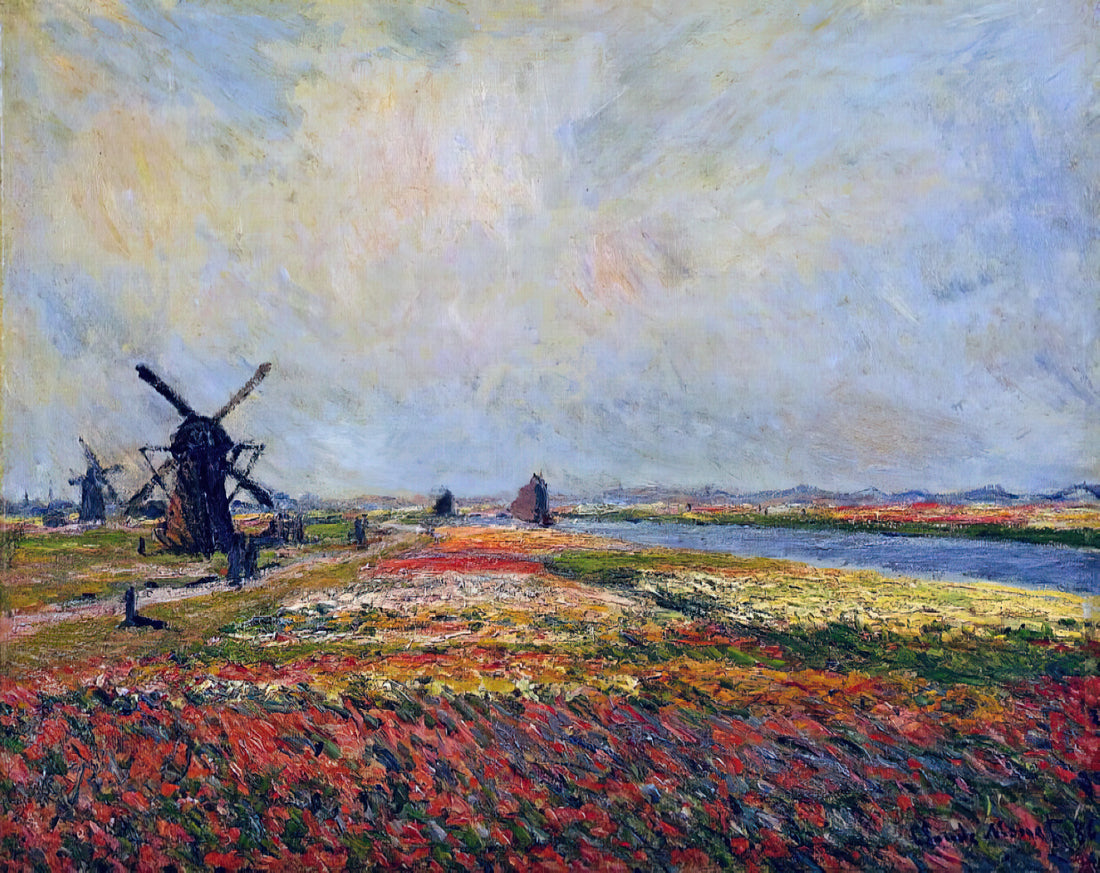 Monet's Lily Garden: The Water Lilies Series and the Birth of Modern Art - Fields of Flowers and Windmills near Leiden by claude monet